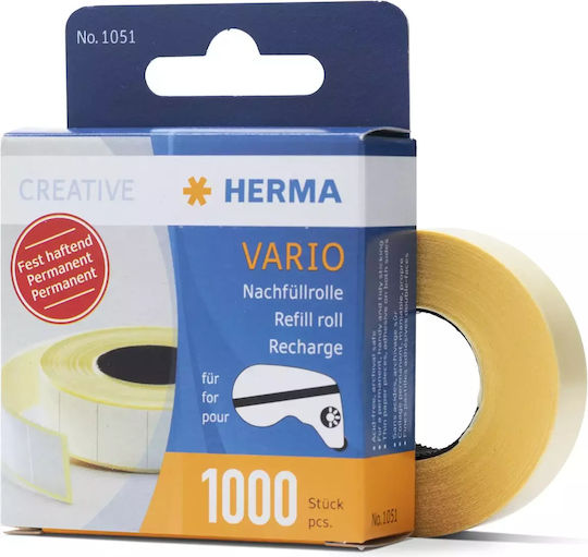 Herma 1000τμχ Αυτοκόλλητες Ετικέτες Vario Hermafix Refill Pack Ορθογώνιες σε Λευκό Χρώμα 12x13mm