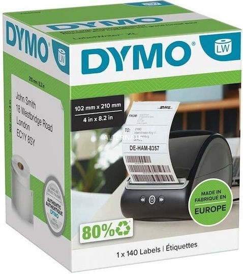 Dymo 140 Self-Adhesive Label Rolls for Label Printer 102x210mm 1pcs
