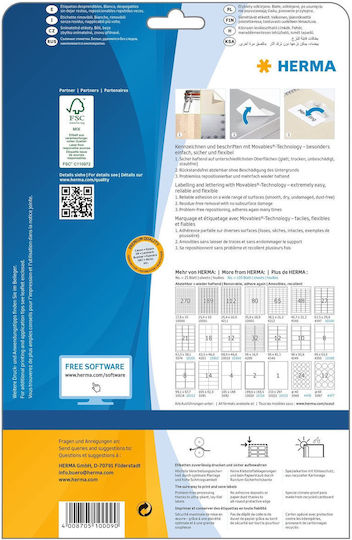 Herma 400 Αυτοκόλλητες Ετικέτες Α4 Ορθογώνιες 88.9x33.8mm