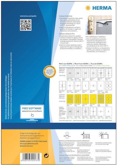 Herma 960 Self-Adhesive Rectangular A4 Labels 63.3x33.9mm