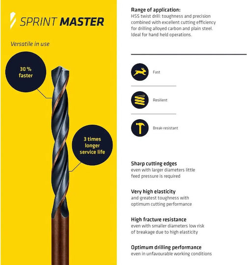 Alpen Drills Sprint Master Свредло HSS за Метал 9мм