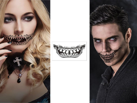 Set 3 Semi-permanent Tattoos Zola Halloween Devilish Smile Design