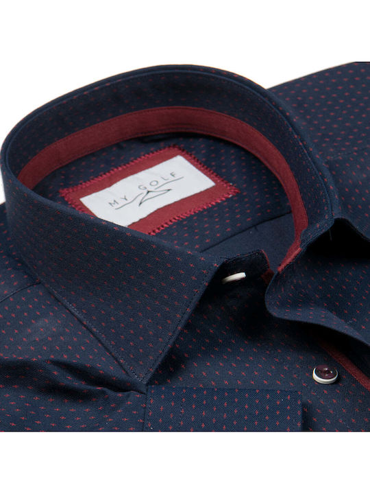 Long-sleeved Cotton Shirt Blue, Bordeaux