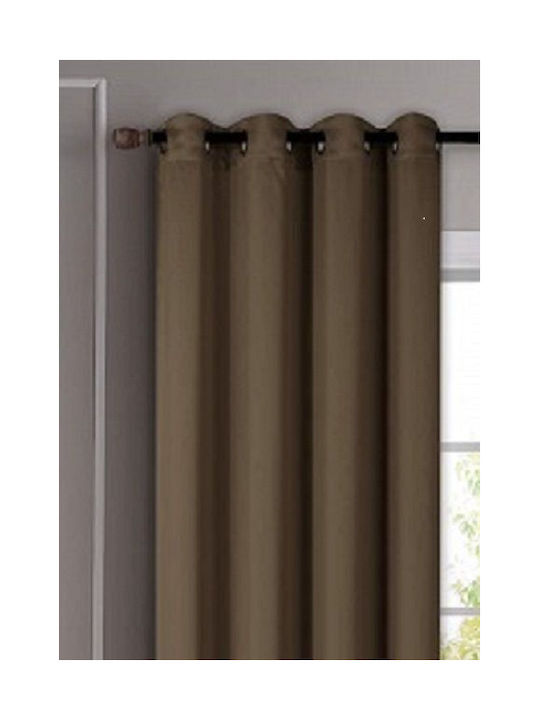 Import Hellas Κουρτίνα Συσκότισης με Τρουκς Καφέ 270x270εκ.