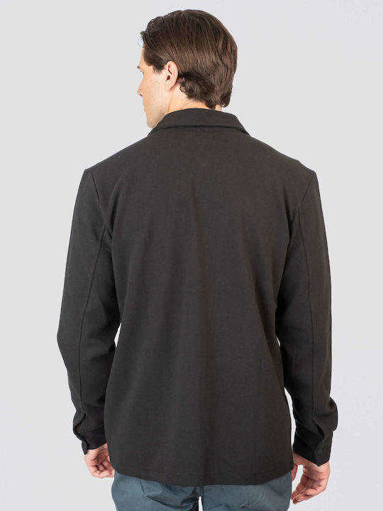 Дълъг Ръкав Деним Overshirt Стандартна Кройка Черен