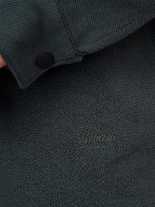 Langärmeliges Denim Overshirt in Normale Passform Blau Grau