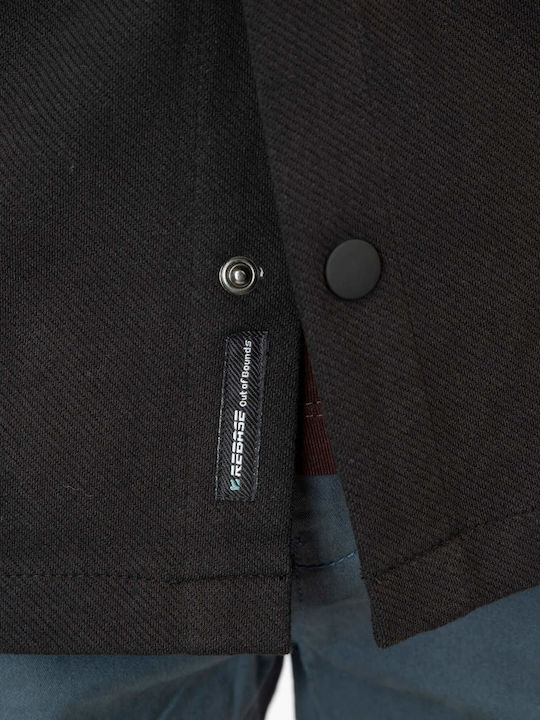 Дълъг Ръкав Деним Overshirt Стандартна Кройка Черен