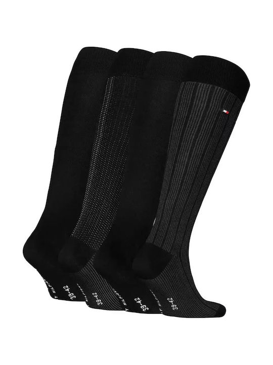 Tommy Hilfiger Bărbați Șosete Uni Negre 4Pachet