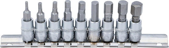 BGS Technic Битови ключове с Ален и Квадратно Гнездо 1/4'' Комплект 9бр