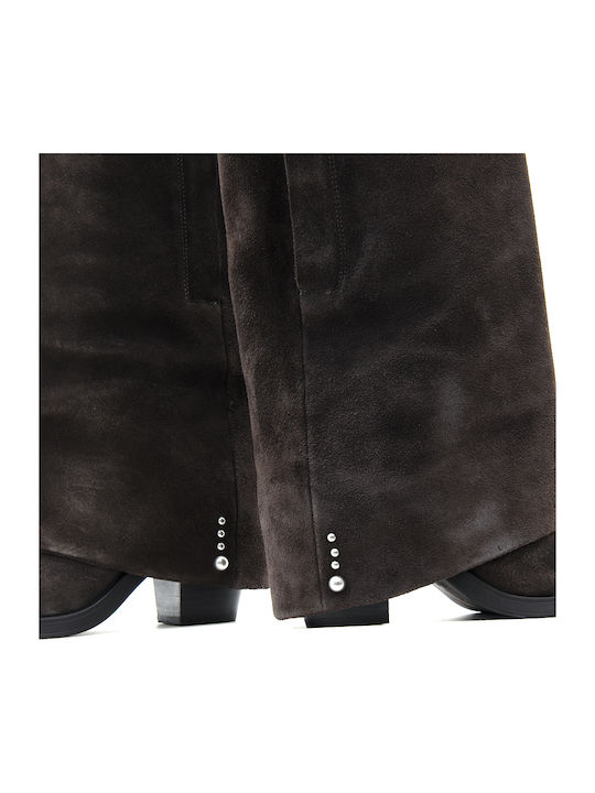 Suede Γυναικείες Μπότες Καφέ