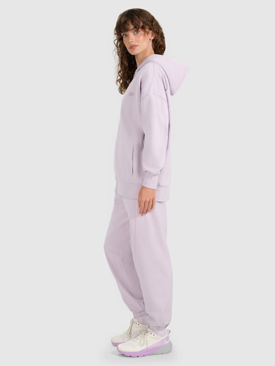 Women's Sweatshirt Jacket Hooded Light Violet