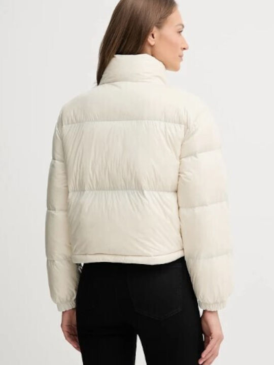 Women's Crop Puffer Jacket for Winter High-shine