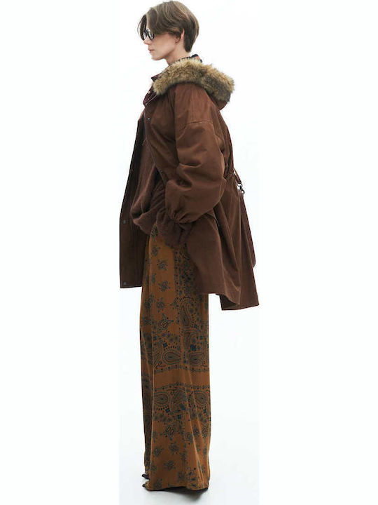 Damen Parka Jacke für Winter Brown