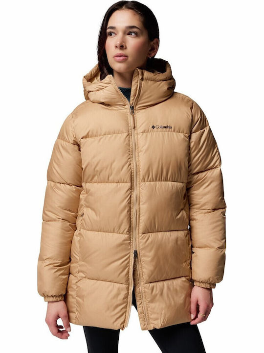 Puffect Ii Mid Women's Lifestyle Jacket for Winter with Hood Beige