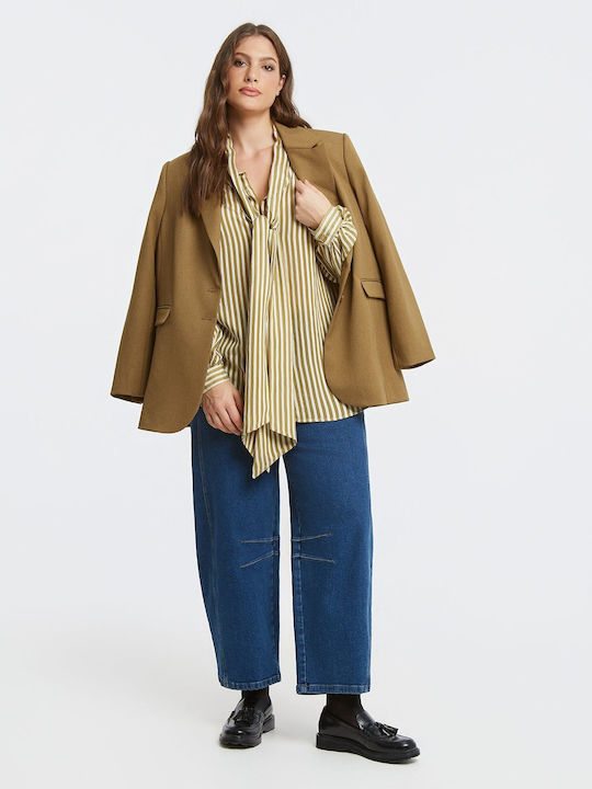 Mat Fashion Женски Сако Кафяв