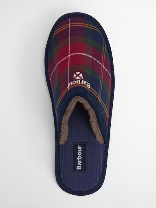 Everitt Tartan Χειμερινές Ανδρικές Παντόφλες Μωβ