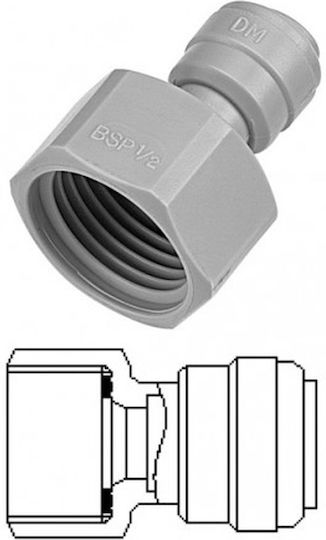 Quick Connector Straight Coupling 3/8" Pipe Female Thread 1/2" Dmfit
