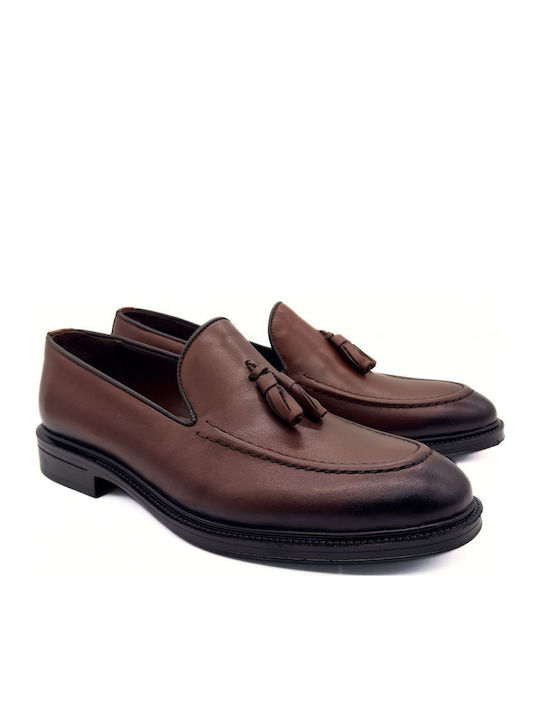 Δερμάτινα Ανδρικά Loafers σε Καφέ Χρώμα