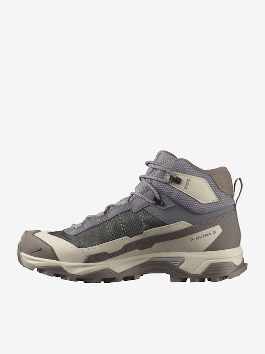 Salomon X Ultra 5 Mid Γυναικεία Ορειβατικά Μποτάκια Αδιάβροχα με Μεμβράνη Gore-Tex Μωβ
