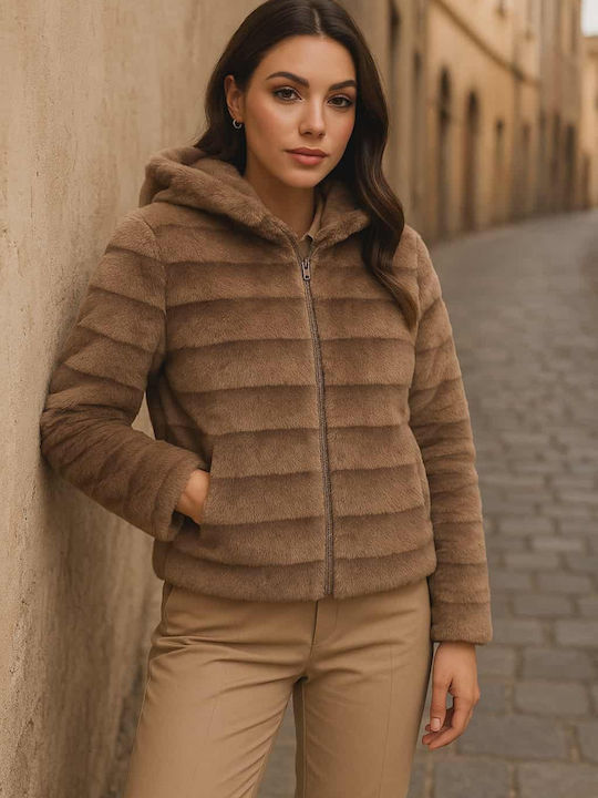 Frauen Pelz Beige