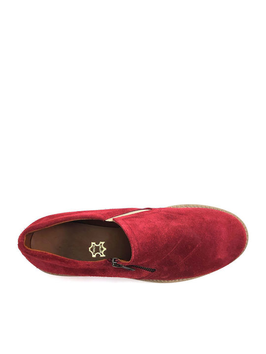 Кожа Дамски Slip-On Бордо
