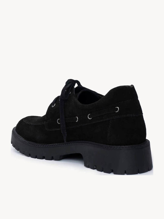 Черни Loafers С Връзки Chunky Подметка