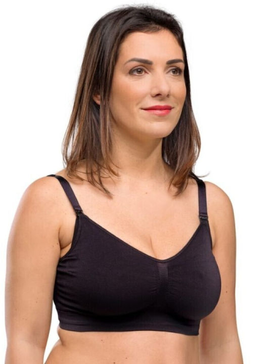 Carriwell Maternity & Nursing Bra with Clips Black/Beige