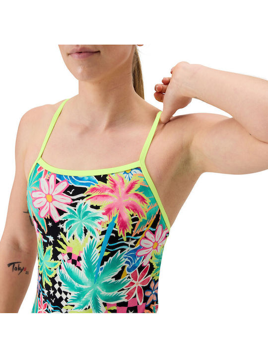 Printed Activewear Swimsuit Tropicana Black