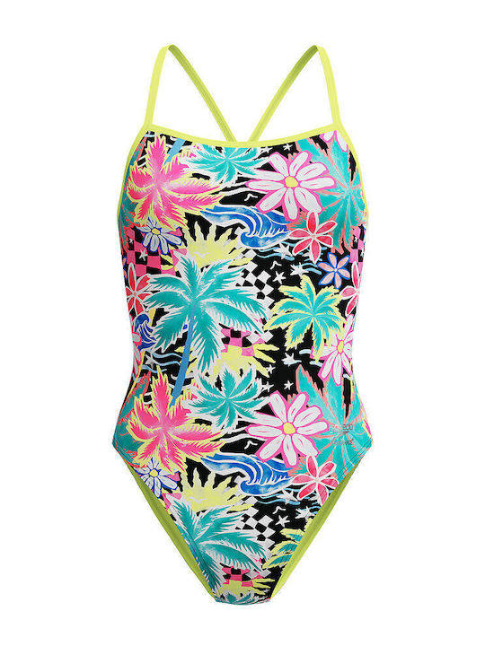 Printed Activewear Swimsuit Tropicana Black
