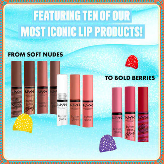 NYX Professional Makeup Gingerbaddie Land Makeup Set for the Lips 10pcs