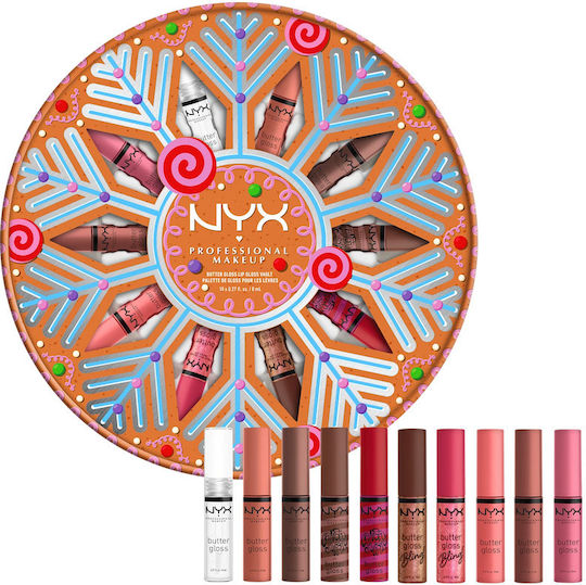 NYX Professional Makeup Gingerbaddie Land Makeup Set for the Lips 10pcs