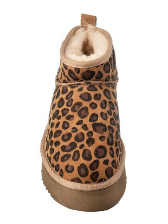 Leder Stiefeletten Damen Braun