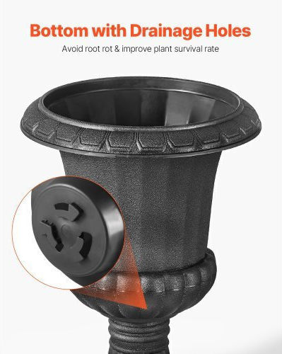 Vevor Planter Box Plastic Black 25x42cm.