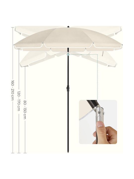 Umbrella Floor Round Metal Beige D1.6m