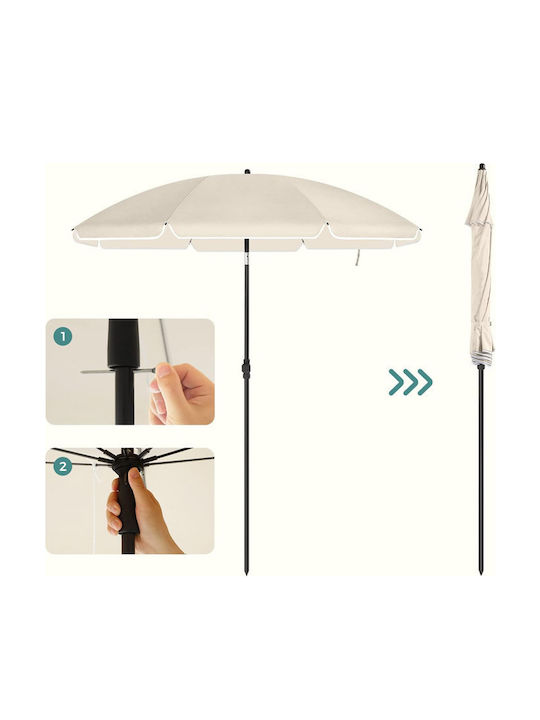 Umbrella Floor Round Metal Beige D1.6m