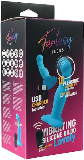 Virgite Klassisch Vibrator mit Fernbedienung 4cm Hellblau