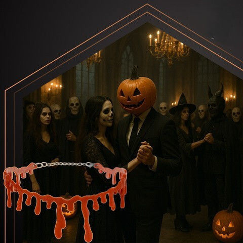 De carnaval Coliere Roșu pentru Halloween 1buc