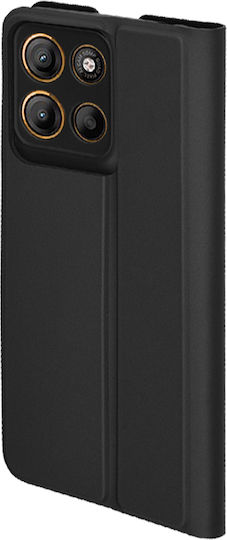Techsuit Magskin Book Silicone / Synthetic Leather Black (Moto G15)