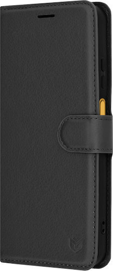 Techsuit Folio Brieftasche Leder / Silikon Schwarz (Moto G15)