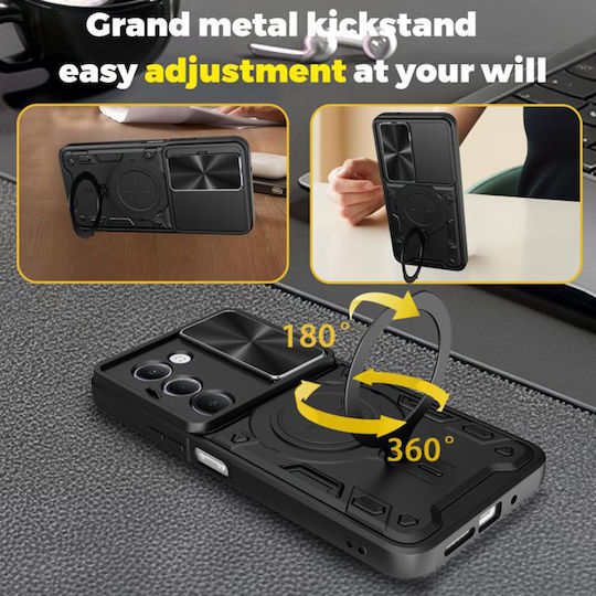 Techsuit Camguard Pro Umschlag Rückseite Metallisch Schwarz (Redmi 15)