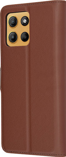 Techsuit Folio Brieftasche Leder / Silikon Braun (Moto G15)