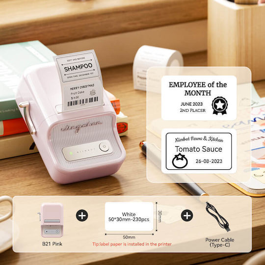 Niimbot B21s Handheld Label Maker in Pink Color