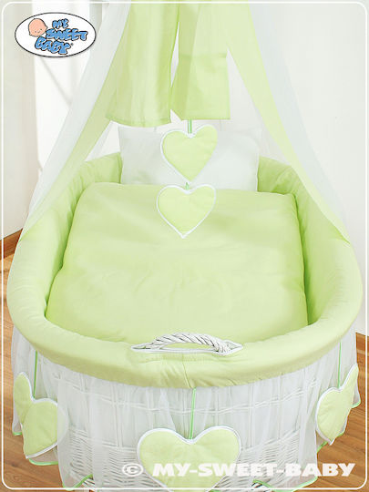 My Sweet Baby Stroh Moseskörbe mit Gestell Grüne