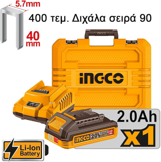 Ingco Elektrisches Tacker Akku CCSNLI6008E 20V für Nägel