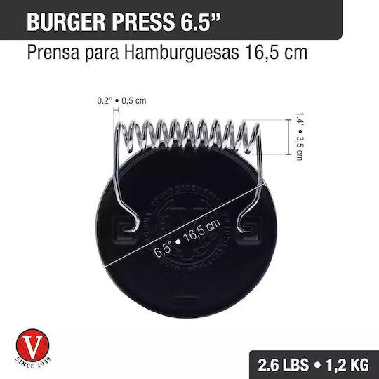 Victoria 32081 Grill Press for Barbecue from Cast Iron