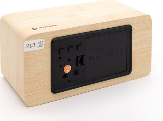 Evelatus Digital Wooden Yellow Tabletop Clock