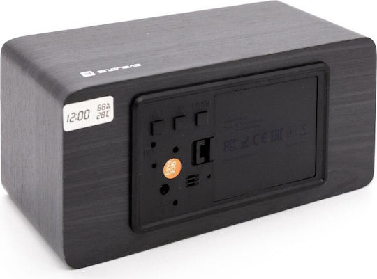 Evelatus Digital Wooden Black Tabletop Clock Evelatus Digital Wooden Black Tabletop Clock