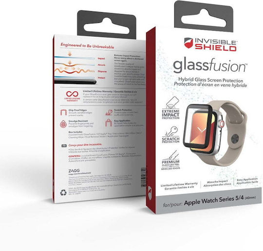 Zagg InvisibleShield Full Face Tempered Glass pentru Apple Watch Series 5, Apple Watch Series 4 1buc GG-94