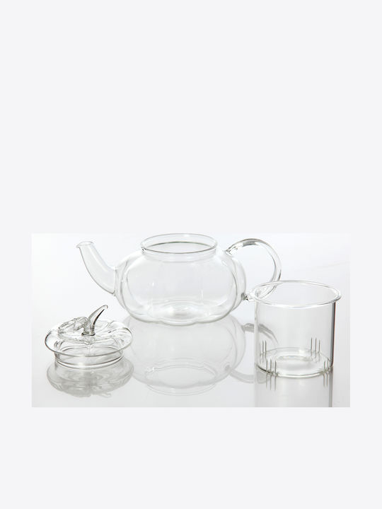 Madras Ts-600 Leaf Teapot with Filter Glass Transparent 600ml