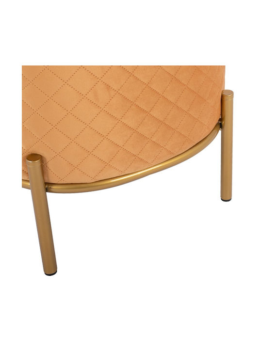 Stool For Living Room Upholstered with Velvet Sinta Gold 42x42x38cm
